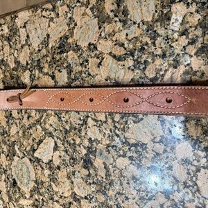 Light Brown Western saddle chinch strap Leather w/ stitching
